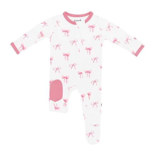 Zippered Footie in Bow