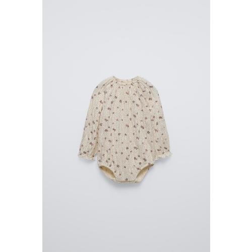 FLORAL BODYSUIT - Light ecru | ZARA United States
