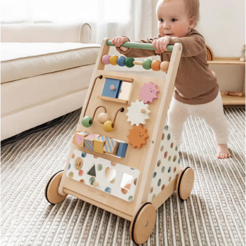 Tiny Land® Versatile Natural Wooden Baby Walker