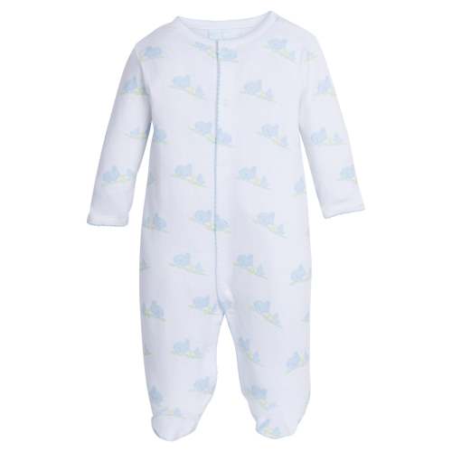 Printed Footie - Blue Bunnies