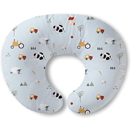 Little Grape Land Nursing Pillow for Breastfeeding, Breathable Breast Feeding Pillow and Positioner with Removable Cover for More Support, Tummy Time and Bottle Feeding Support Pillow, Blue Ranch