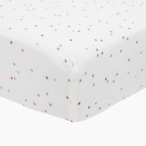 Cotton Muslin Crib Sheet - Dots