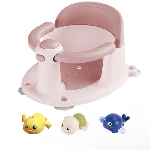 Baby Bath Seat for Babies 6 Months & Up, Bath Seats for Babies Sitting Up, Non-Slip Toddler Bath Seat, Baby Bathtub Seat with Suction Cup, Pink