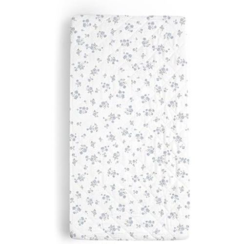 Makemake Organics Organic Changing Pad Cover GOTS Certified Organic Cotton Changing Table Cover Non Toxic Quilted Ultra Soft Girls Boys (16"x32", Mini Roses)