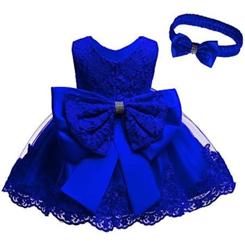 0-6T Toddler Baby Girls Embroidered Tutu Ball Gown Lace Dresses with Headwear