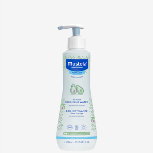Mustela Baby Cleansing Water - No-Rinse Micellar Water - with Natural Avocado & Aloe Vera - for Baby's Face, Body & Diaper - 1 or 2-Pack - Various Sizes