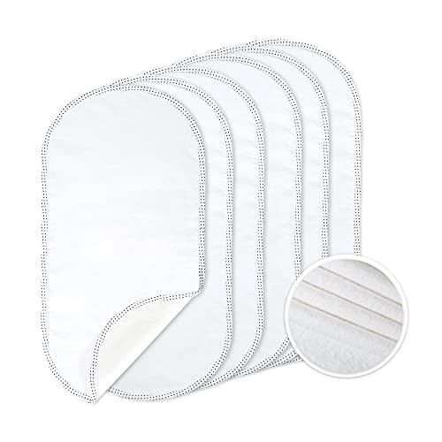 TILLYOU Changing Pad Liners 6PK - Waterproof Flannel Cotton, 27" x 13" - Perfect for Baby Diaper Changing Needs, White
