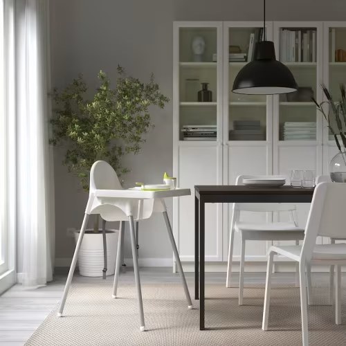 High chair with tray - white/silver color ANTILOP
