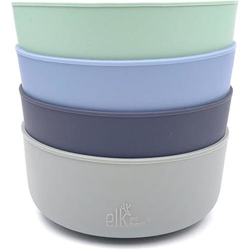 Elk and Friends Kids Porcelain Bowl Silicone Sleeves | Sleeves Only | Microwave & Dishwasher Safe | Non Slip