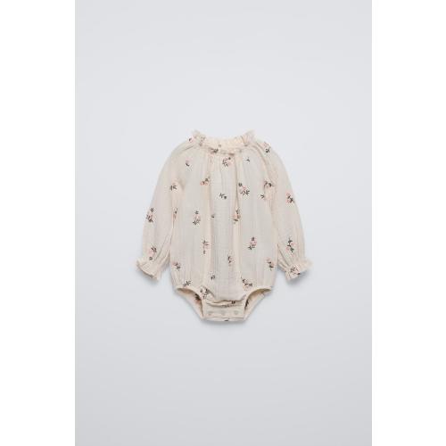 FLORAL BODYSUIT - Stone | ZARA United States