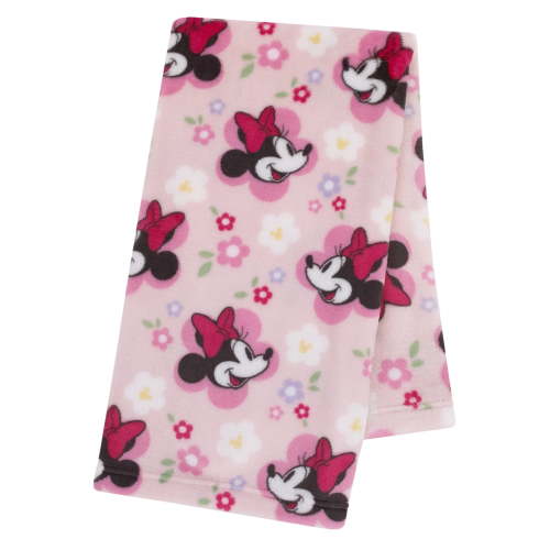 Disney Minnie Mouse Plush Baby Blanket, Pink, Infant Girl