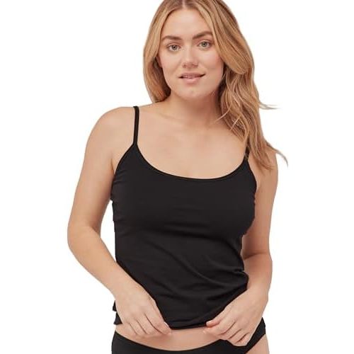 Pact Women's Cotton Camisole Tank Top with Built-in Shelf Bra