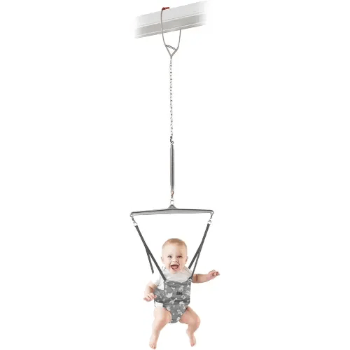 Jolly Jumper *Iconic* - New Grey Safari Saddle - The Original Baby Exerciser. Trusted by Parents and Loved by Babies for Over 75 Years