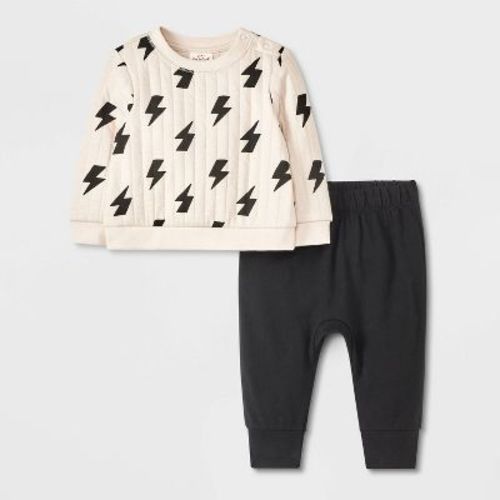 Baby Boys' Quilted Top & Bottom Set - Cat & Jack™ Off-white Newborn