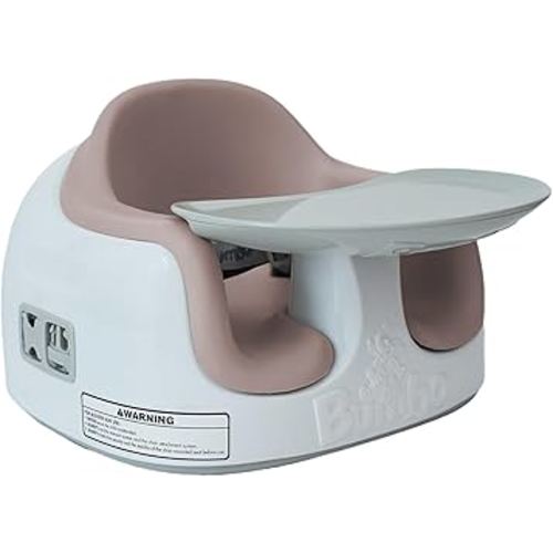 Bumbo 3-in-1 Multi-Seat for 6 to 36 Months, Travel Baby Feeding & Play Floor Seat, All-in-One Portable Booster with Tray & Toddler High Chair, Breige/Sonoran Rose