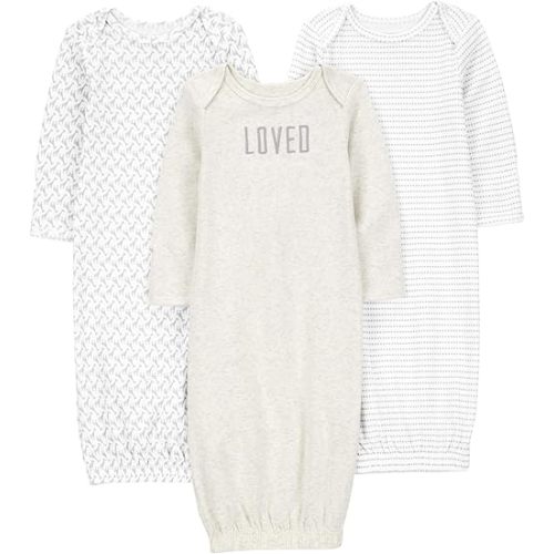 Simple Joys by Carter's Baby 3-Pack Neutral Cotton Sleeper Gown