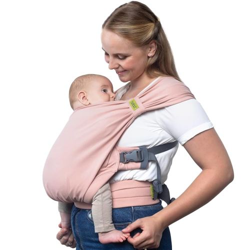 Boba Pre-Wrapped Baby Wrap Carrier with Buckle, Easy Adjust Soft Infant Baby Carrier Hybrid for Boy or Girls, Baby Sling for Newborn up to 35 lbs (Bloom Bliss)