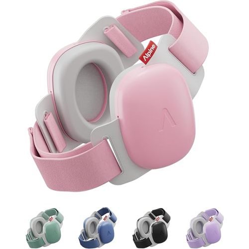 Alpine Muffy Baby Comfort - Protects Hearing for Babies and Toddlers - CE & ANSI Certified - Headband for Safe fit & Comfort - Adjustable for Ages 3-48 Months - 24dB Sound Reduction, Pink