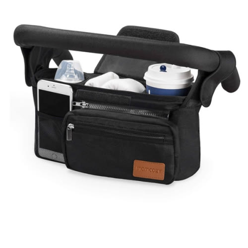 Momcozy Universal Stroller Organizer with Insulated Cup Holder Detachable Phone Bag & Shoulder Strap, Fits for Stroller like Uppababy, Baby Jogger, Britax, BOB, Umbrella and Pet Stroller