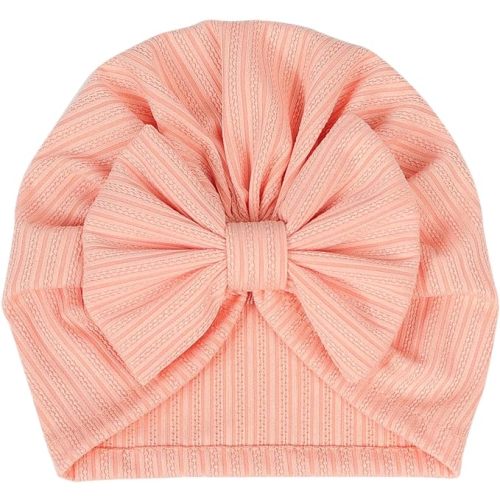 QandSweet 0-24 Months Newborn Girls' Hats Cotton and Linen Cap Infant Big Bow Hat Baby Shower - 8 Pack