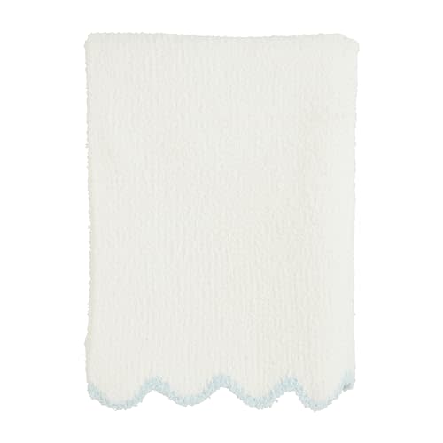Mud Pie Kids Blue Scallop Chenille Blanket; 34" x 28"