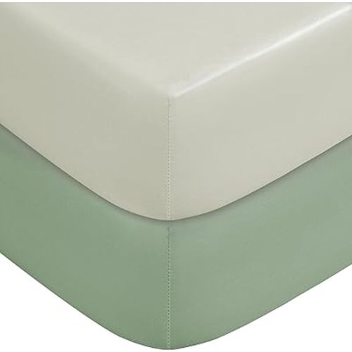 Baby Crib Sheets for Boys Girls Neutral, 2 Pack Crib Mattress Sheet for Standard Crib and Toddler Mattress, Super Soft Breathable Fitted Crib Sheet 52x28x8in (Gradient Green)