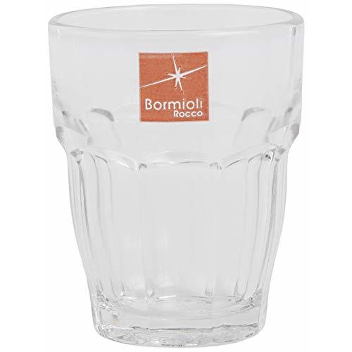 Bormioli Rocco Rock Bar 2.25 oz. Shot Stackable Tempered Beverage Glasses for Cold Drinks, Water, and Cocktails, Set of 6, Clear