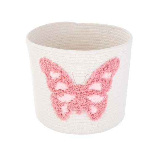 Your Zone Kids Butterfly Cotton Rope Round Storage Bin