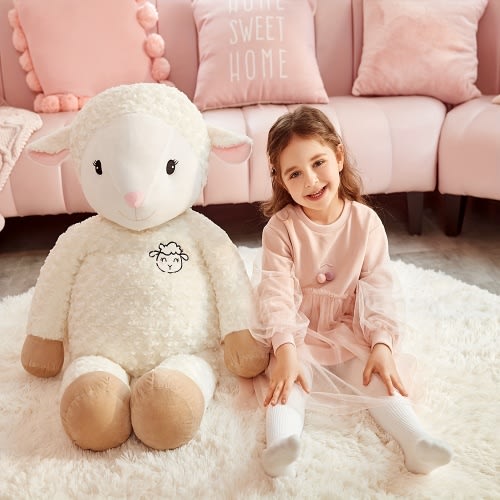 Jumbo Soft Polyester Stuffed Animal with Cute Face, Perfect for Youngsters & Girlfriend, Cozy Kawaii Decor Piece, Stuffed Plushies