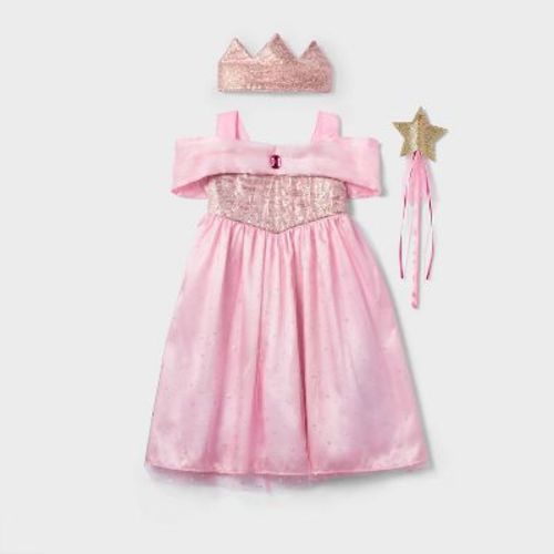 Pretend Play Princess Costume with Dress, Crown & Wand 2T-3T - Gigglescape™