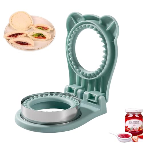 CHICHAUS Uncrustable Sandwich Maker, Sandwich Pocket Circle Shape Cutter & Sealer for Kids Breakfast and Lunchboxes, Light Blue, 3.7Inch