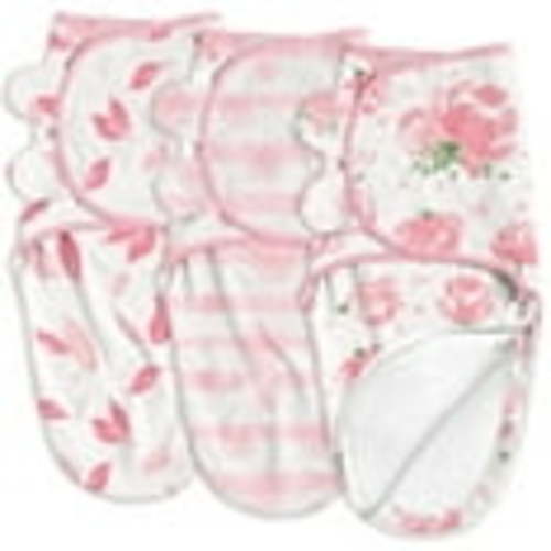 Gllquen Baby 3-Pack Baby Swaddles with Zipper 0-3 Months - Newborn Wearable Sleep Sacks Blanket Wrap for Girls, Pink Floral