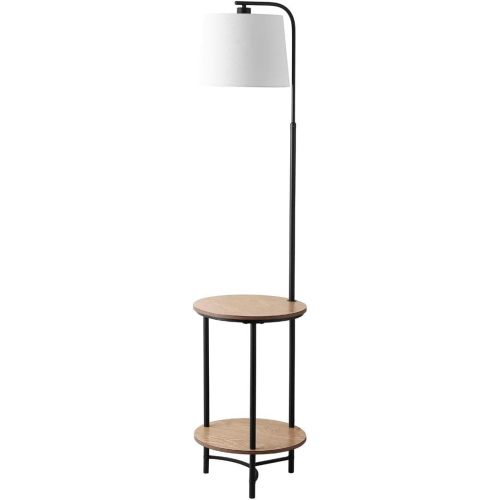 SAFAVIEH FLL4080A Lighting Collection Henley 2-Shelf Matte Black 63-inch (LED Bulb Included) Floor Lamp