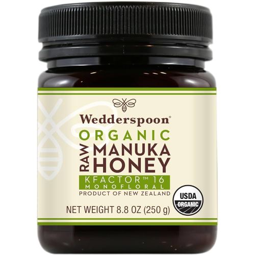 Wedderspoon Raw Organic Manuka Honey KFactor 16+, 8.8 Oz, Unpasteurized, Genuine New Zealand Honey, Multi-Functional, Non-GMO Superfood, Kfactor, Traceable from Our Hives to Your Home