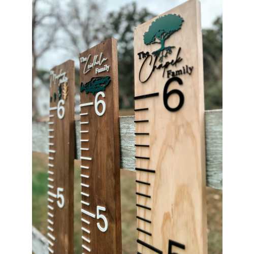 Personalized Wooden Growth Chart Ruler | 6ft Height Chart for Kids | One Piece Design | Personalized Family Keepsake
