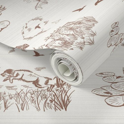 Boykin Hunt Test Toile Red Large Wallpaper | Spoonflower