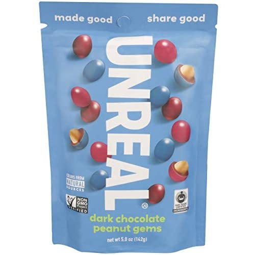 Unreal Dark Chocolate Peanuts Gems, 6 oz