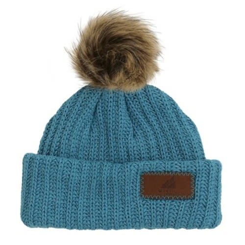 Arctic Gear Infant Cotton Cuff Winter Hat with Pom, Color: Teal with shepard pom