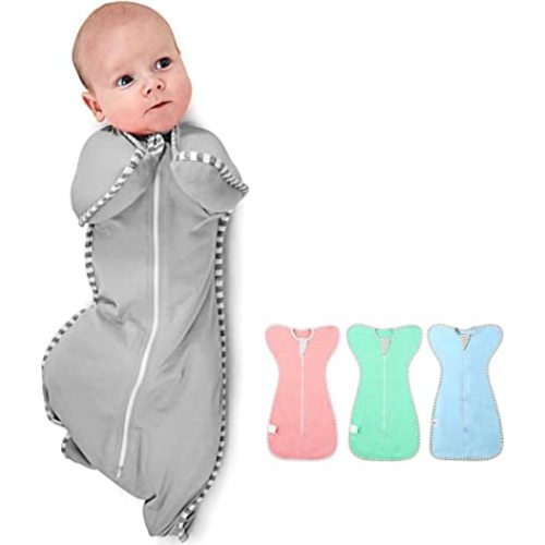 NARUTOO Swaddle Wrap for Baby, Newborn Boy or Girl Adjustable Sleep Sack 100% Breathable Soft Premium Cotton Suit for Kids Aged 0-3 Months (Grey)