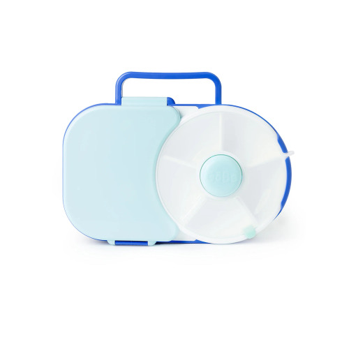 GoBe Kids Bento Style Lunch Box with Snack Spinner Flip - Divided Lunch Container with 6 Compartments, Sandwich Tray and Fruit Storage, For School Lunch and Travel