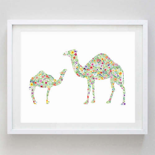 Mama and Baby Camel Watercolor Print - Carly Rae Studio