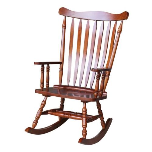 Rocking Chair Solid Wood Cherry - International Concepts: Traditional, Durable, Parawood, Unupholstered