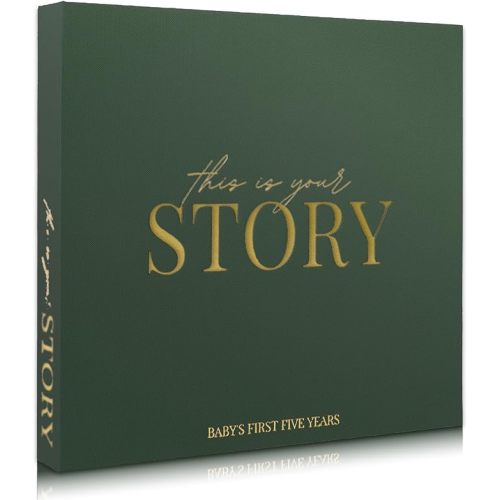 Baby Memory Book & Baby Keepsake Book to Record Baby's Milestones and Photos for Newborn Girl or Newborn Boy, Gender Neutral, Scrapbook Album, First 5 Year Journal Includes Stickers & Keepsake Box