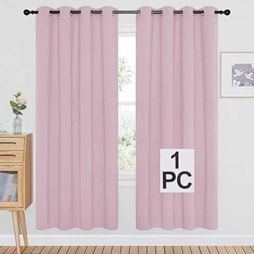 NICETOWN Bedroom Curtain Room Darkening Drapery - Home Fashion Microfiber Thermal Insulated Solid Grommet Room Darkening Curtain for Kitchen (Lavender Pink, 1 Panel, 52 inches Wide by 72 inches Long)