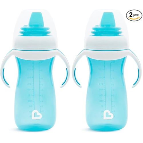 Munchkin Sippy Cup, 10 Ounce, with Trainer Handles | Blue | Pack of 2 | Gentle Transition