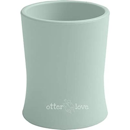 otterlove Silicone Baby & Toddler Training Cup - Pediatric OT Approved - 100% Platinum Pure LFGB Silicone - Unbreakable - Plastic Free - Tiny Cup Perfect for Baby Led Weaning (Sage)