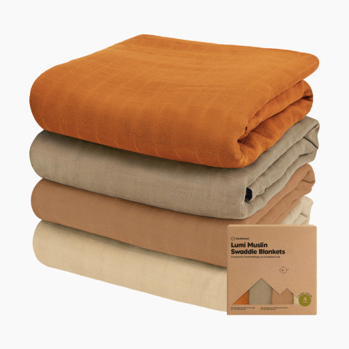 KeaBabies Lumi Muslin Swaddle Blankets - Spice