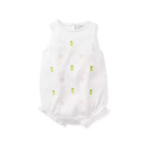 Baby White Pineapple Baby Pineapple Pointelle Romper by Janie and Jack