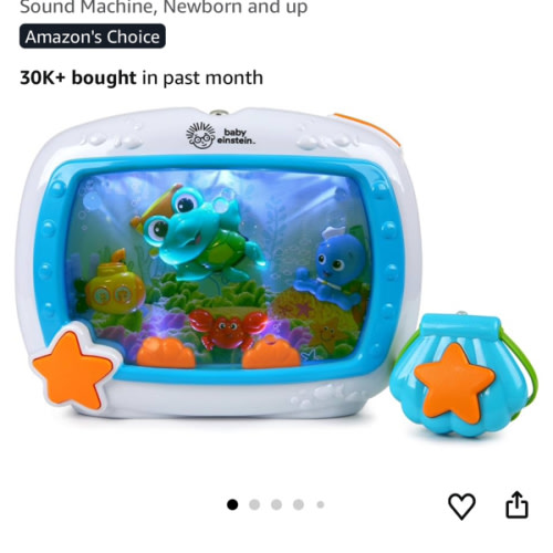 Baby Einstein Sea Dreams Soother Musical Crib Toy and Sound Machine, Newborn and up