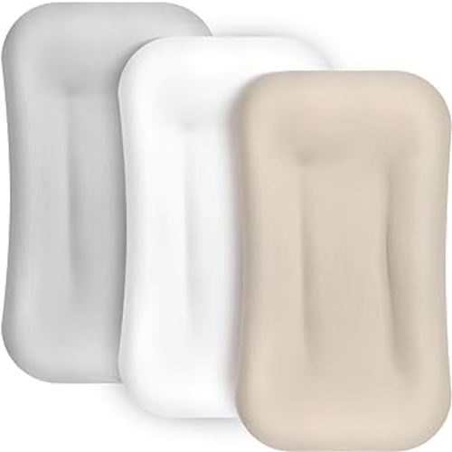 Newwiee 3 Pcs Muslin Baby Lounger Cover Organic Cotton Infant Snuggle Me Cover for Newborn Boy and Girl (Beige, Grey, White,Solid Color)